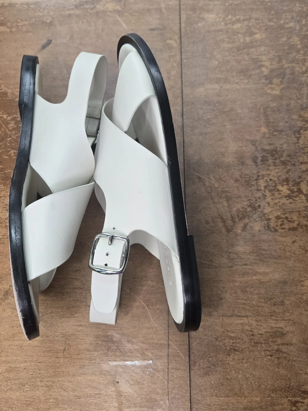 Everlane The City Crossover Sandal Parchment Cream Leather Sz 8.5